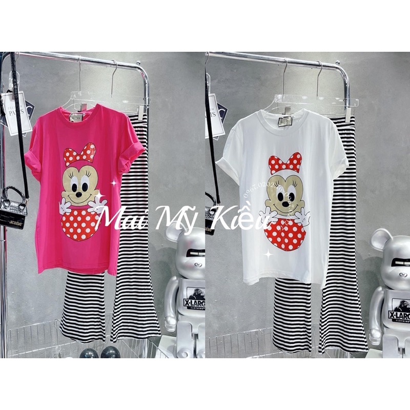 [XÃ KHO SALE LỖ] SET MICKY THẮC NƠ QUẦN ỐNG RỘNG COTTON SIÊU XINH