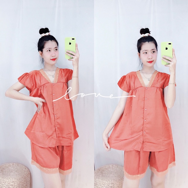 (Ảnh thật) Lụa mặc nhà cỡ lớn cộc