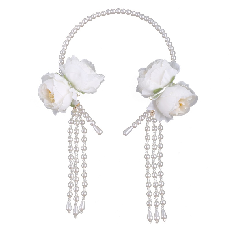 Cài Tóc Đính Hạt Ngọc Trai Nhân Tạo Phối Hoa Tua Rua Thanh Lịch Làm Đạo Cụ Chụp Ảnh Cho Nữ