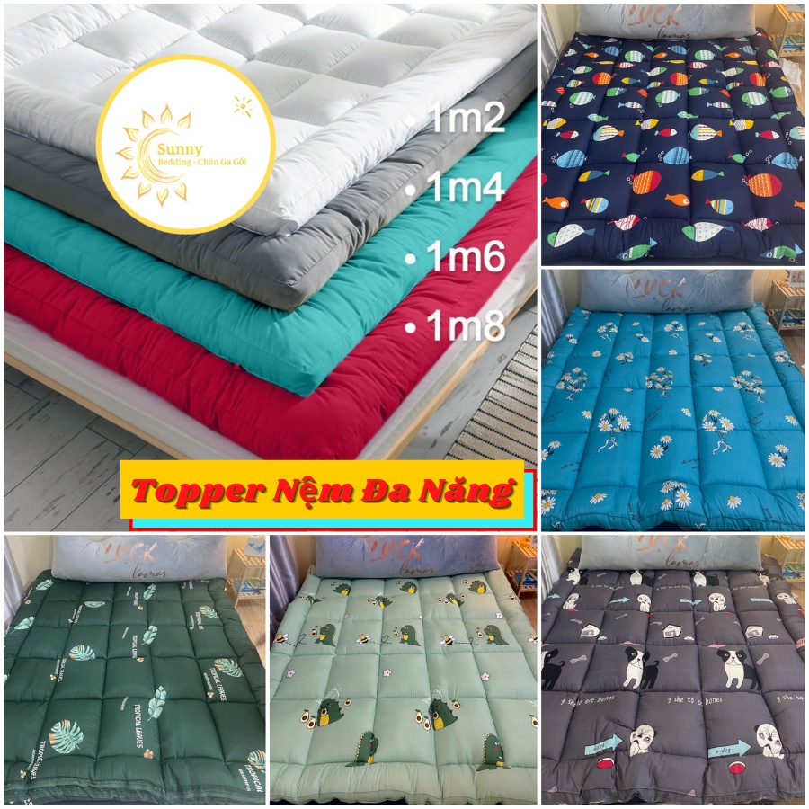 Topper Nệm Tấm Làm Mềm Đệm Đa Năng, Dày 6-8 Cm Hàng Cao Cấp.