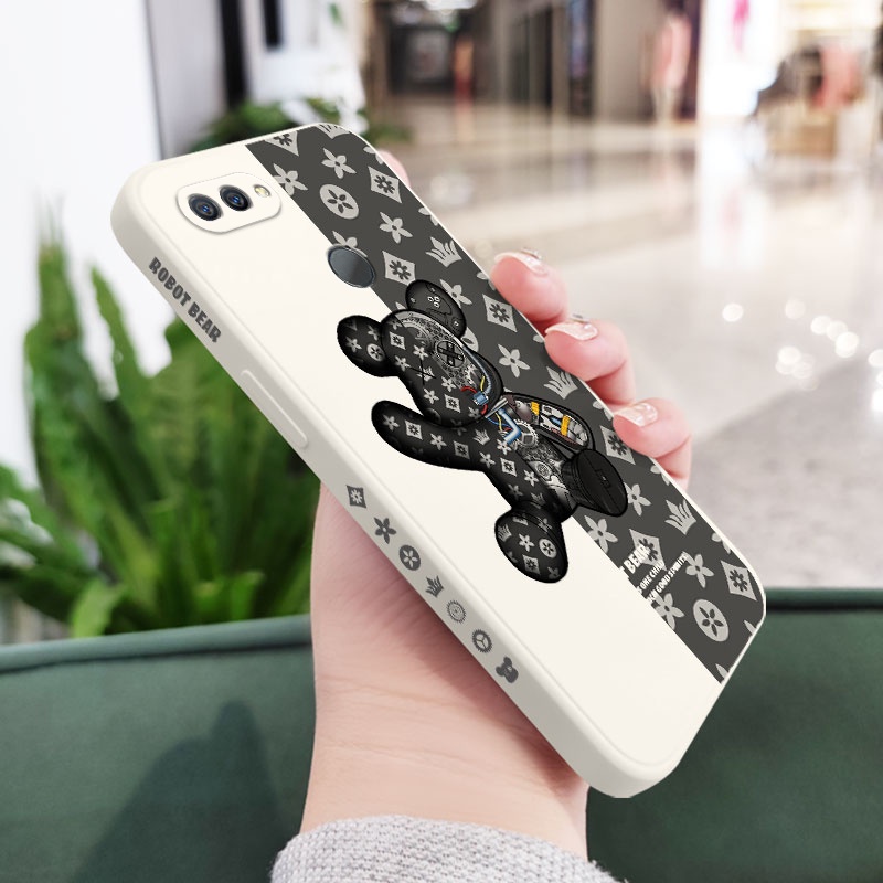 Ốp Điện Thoại Silicon Họa Tiết Chú Gấu Dễ Thương Cho OPPO A12 A12S A5S A7 A15 A15S A16 A31 2020 Reno 5 5G
