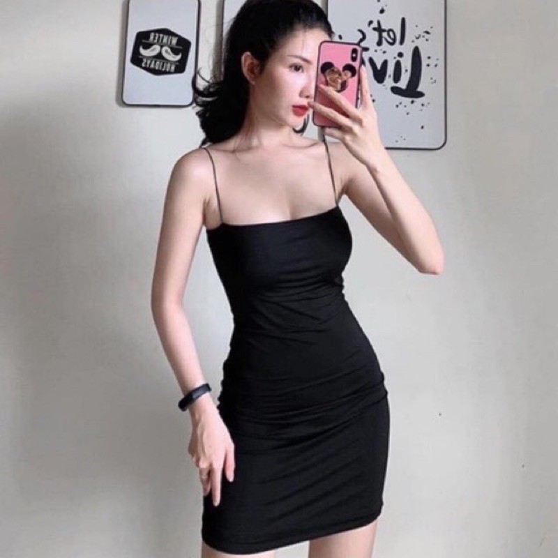 Váy body 2 dây chất bozip