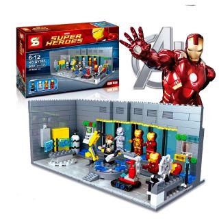 Sembo Iron Man Mark War Machine Malibu Underground Base Building Compatible with Lego 503pcs SY305