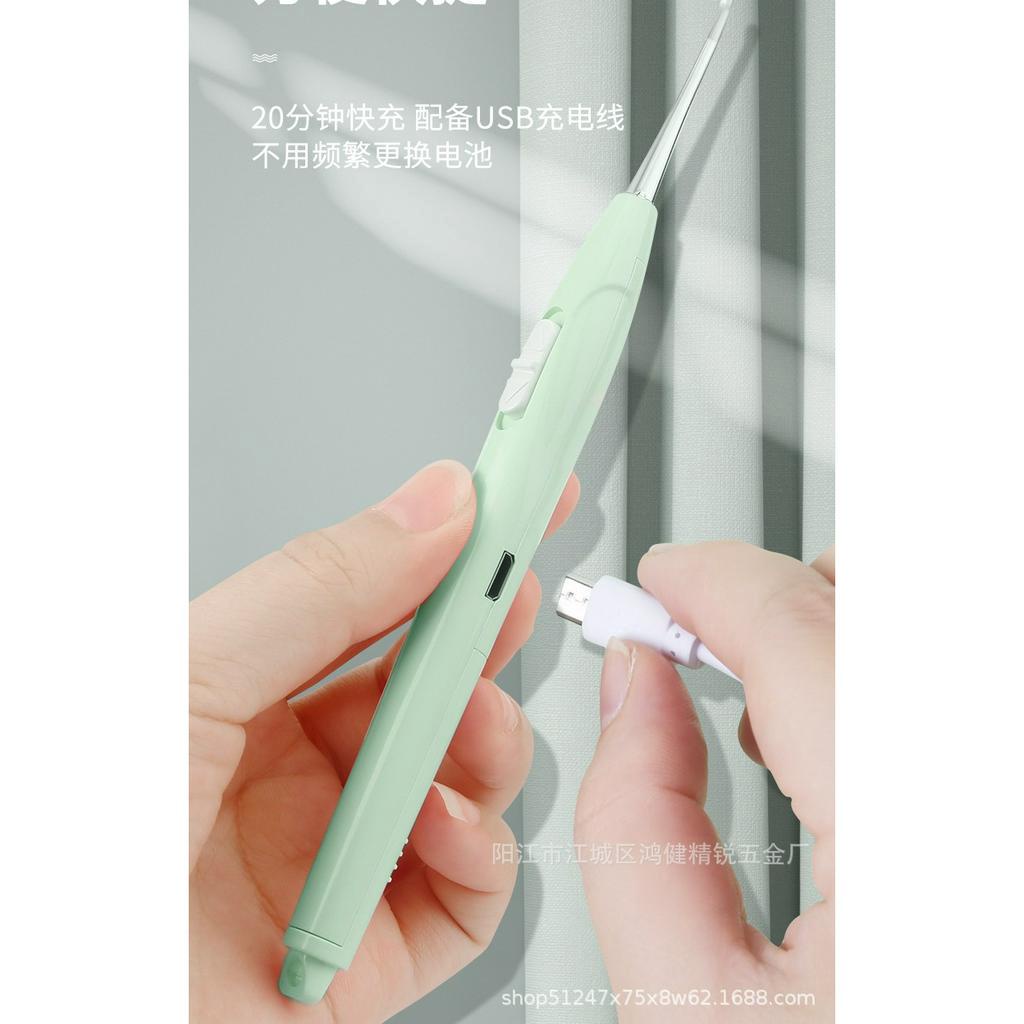 Bộ ráy tai lấy mũi có đèn  xài pin sạc  8 món full box  -  Bộ dụng cụ lấy ráy tai + nhíp có đèn led