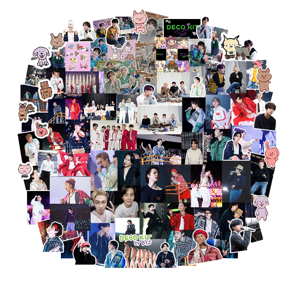 Set 100 Sticker BTS Dễ Thương Dán Trang Trí Sổ Tay
