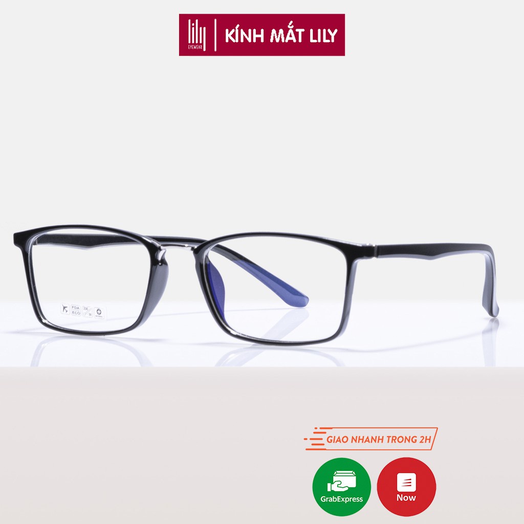 Gọng kính cận nhựa dẻo nam nữ LILYEYEWEAR mắt kính chữ nhật thanh mảnh bền dẻo màu sắc thời trang 2167