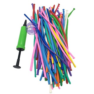 Bộ 70 bong bóng dài tạo hình nghệ thuật Thái Lan & dụng cụ bơm