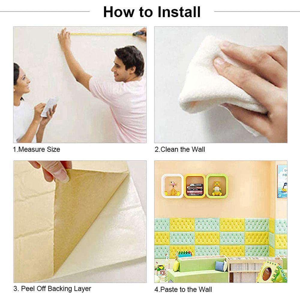 Miếng Dán Tường Bằng Xốp PE Mềm Mại 3D Chống Thấm Nước Trang Trí Phòng Ngủ / Nhà Tắm