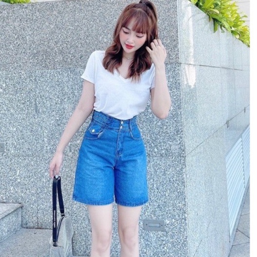 Quần Jeans Nữ, Quần Ngố Lửng Ống Rộng Dáng Chữ A Lưng Cao Vải Cực Xịn, Chất Jeans Cotton Thoáng Mát, Mềm Mịn_230