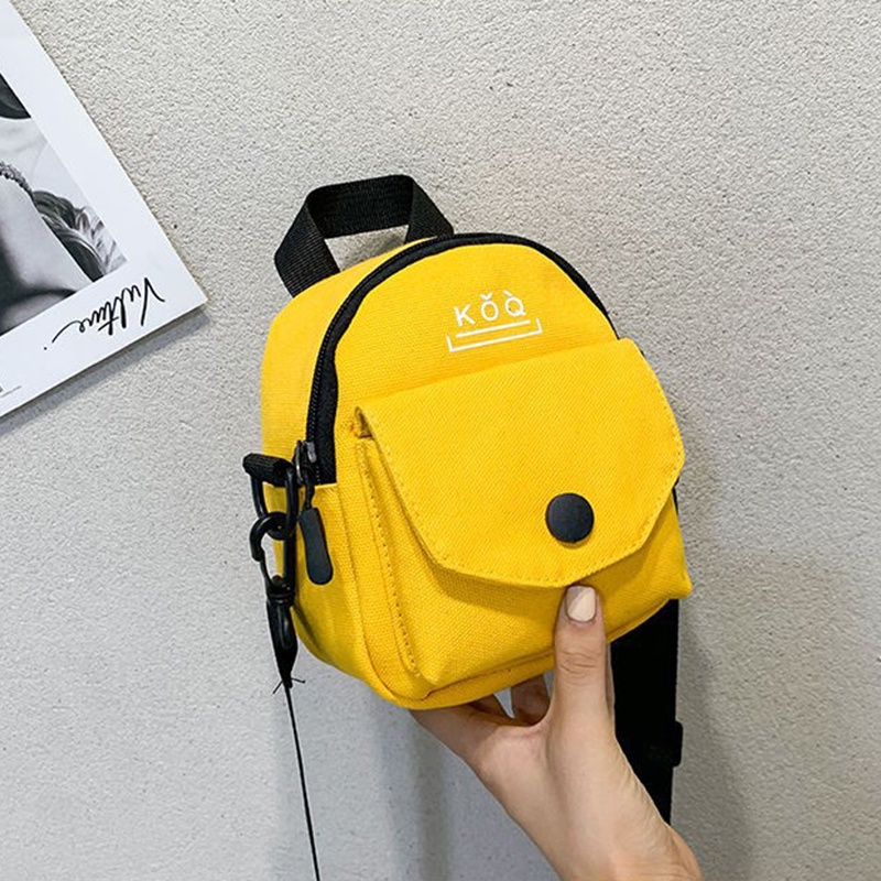 Túi Đeo Vai Vải Canvas Màu Trơn Đựng Điện Thoại Thời Trang
