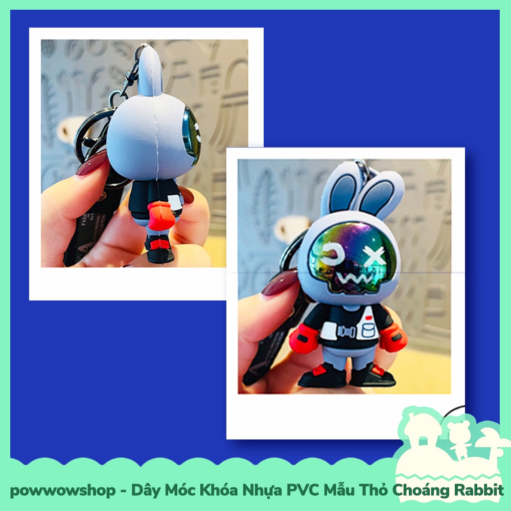 [Sẵn VN - Hỏa Tốc] Dây Móc Khóa Nhựa PVC + Kim Loại Mẫu Thỏ Choáng Rabbit Dizzy