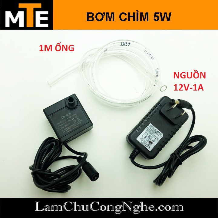 Bơm chìm mini 6-12V 4-5W DC-808 bơm tiểu cảnh, bể cá, điều hòa nước