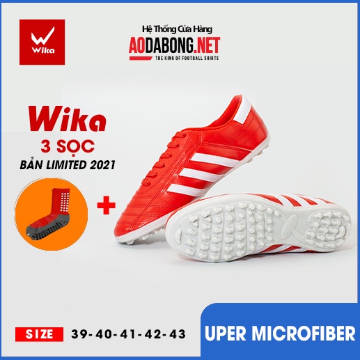 Giầy bóng đá phủi WIKA 3 sọc CT3 chính hãng đế thấp TF