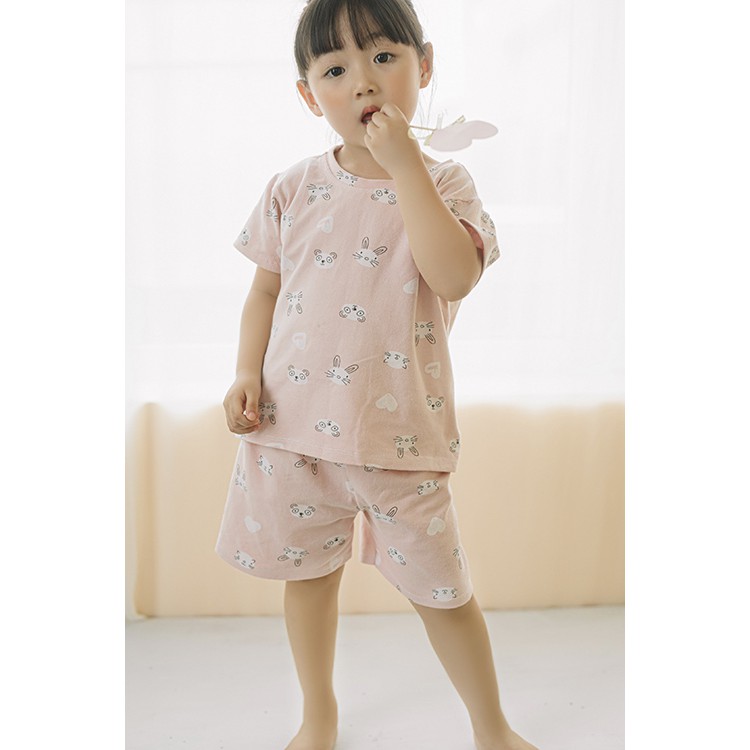 TANOSA KIDS Bộ cotton cộc tay cho bé hình gấu thỏ dể thương từ 8-20kg