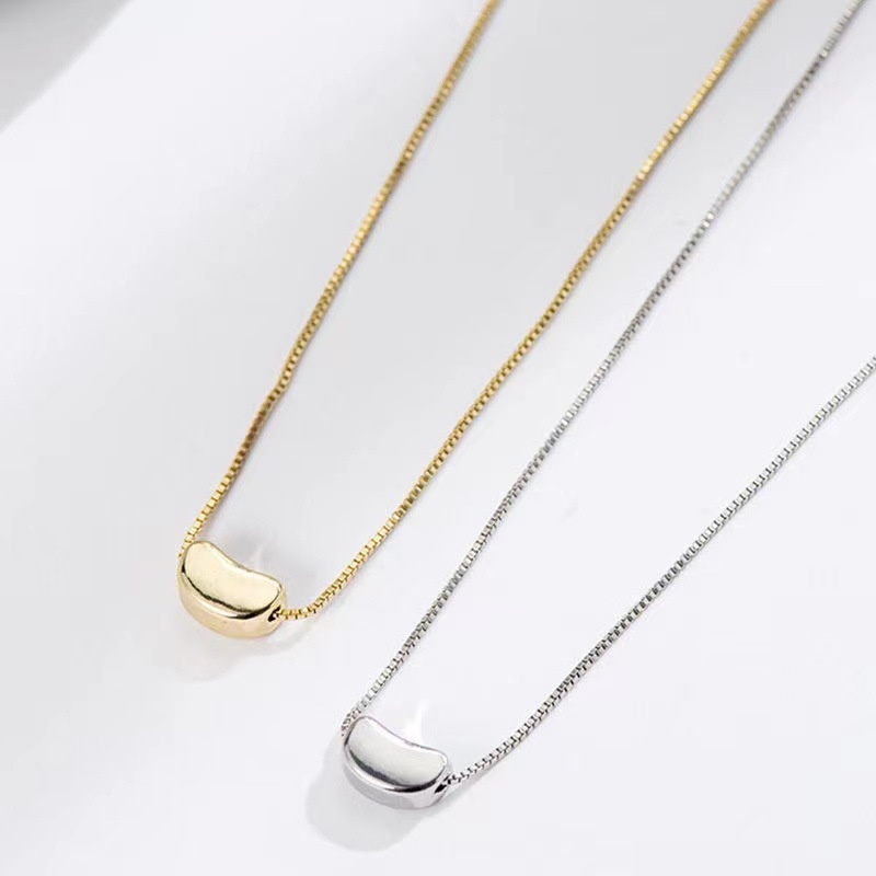 Vòng Cổ Nữ Cá Tính Bằng Titan Hình Hạt Đậu Phong Cách Hàn Quốc
