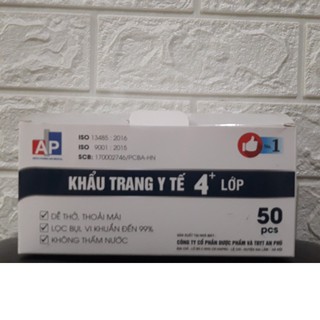 Hộp 50 khẩu trang y tế kháng khuẩn an phú cao cấp