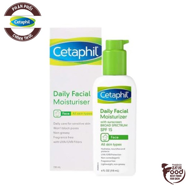 Kem Chống Nắng Dưỡng Ẩm, Diu Nhẹ, Lành Tính Cetaphil Daily Facial Moisturizer SPF15/PA++ 118ml