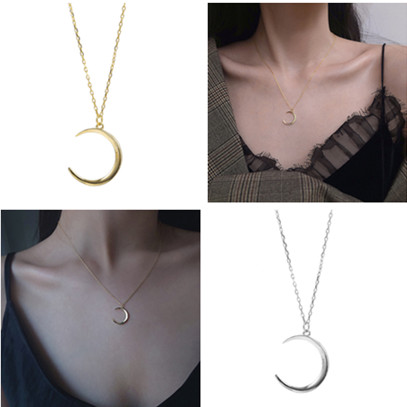 Vòng cổ hình mặt trăng mạ bạc 925 phong cách Hàn Quốc cho nữ