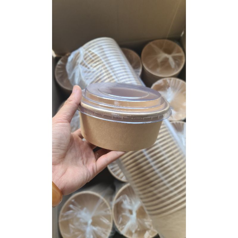 Set 50 hộp  giấy tròn đựng bánh 750ml
