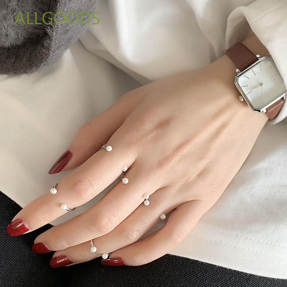 ALLGOODS Korea Opening Rings Minimalist Finger Rings Metal Rings Pearl New Jewelry Small Ball Copper Girls Fashion Jewelry