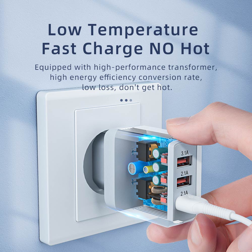 Cốc sạc nhanh Essager 3 cổng USB 15W