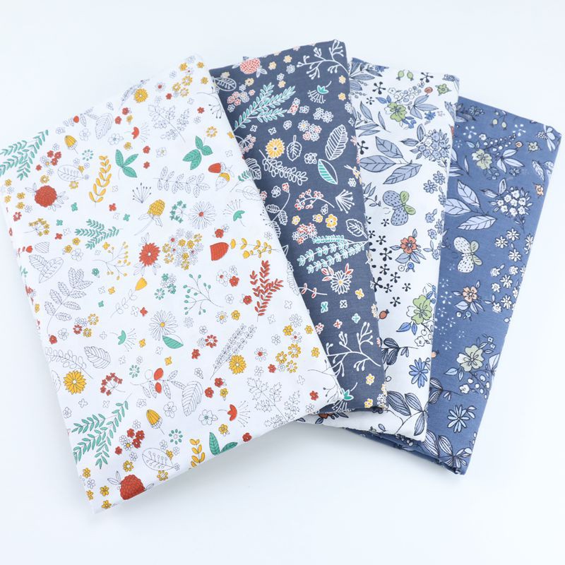 Set 4 Tấm Vải 50x40CM 100% Cotton Nhiều Họa Tiết Tự Làm Đồ Thủ Công