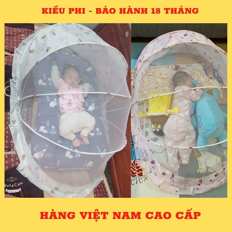 Màn chụp cho bé - mùng chụp sơ sinh chống muỗi cho bé trai gái, bé lớn gấp gọn siêu tiện hàng Việt Nam