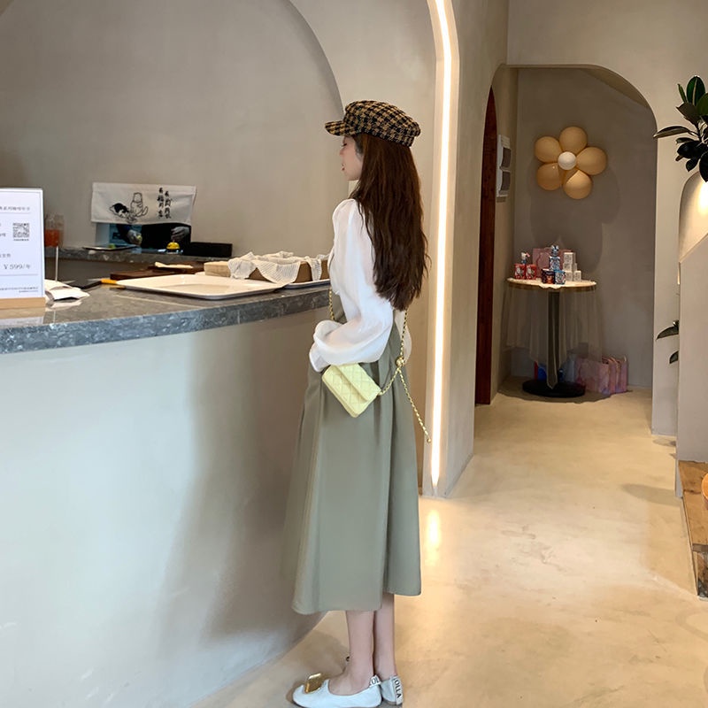 Set Áo Sơ Mi Trắng Ngắn Tay + Chân Váy Midi Thời Trang Nữ Tính | BigBuy360 - bigbuy360.vn