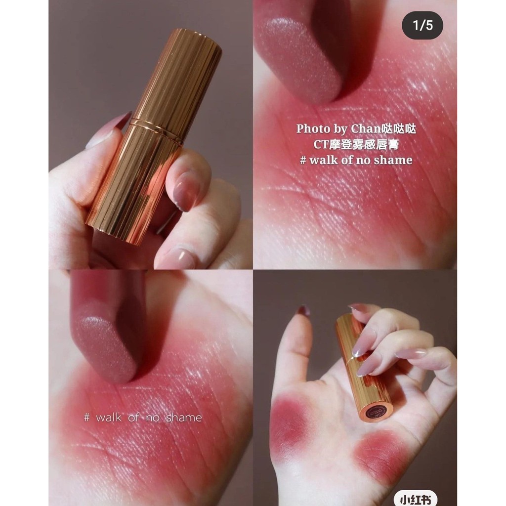 Son Charlotte Tilbury Walk Of No Shame Màu Đỏ Nâu bản mini