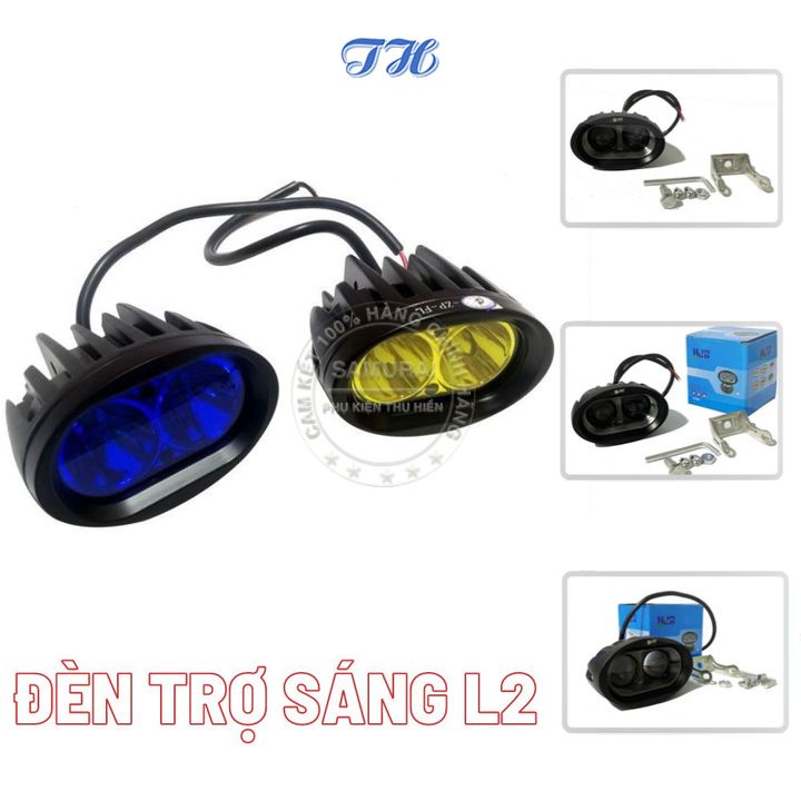 Đèn trợ sáng mẫu L2 tặng kèm pát gắn chân kính dễ dàng lắp đặt cho nhiều dòng xe máy
