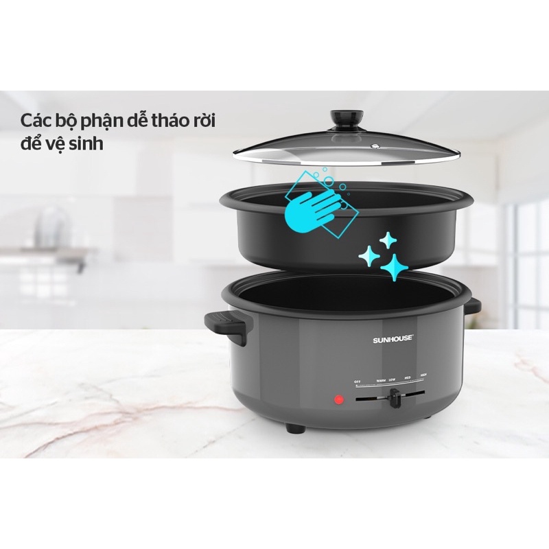 Lẩu điện Sunhouse SHD4523 bảo hành chính hãng 12 tháng
