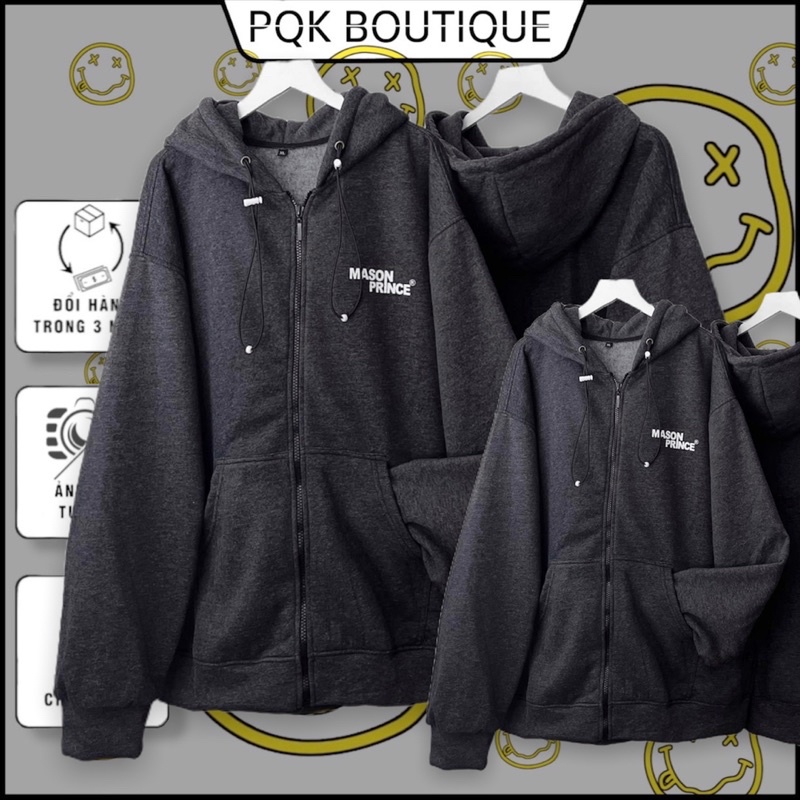 [sẵn] Áo Khoác Zip Kéo Nam Nữ MASON PQK