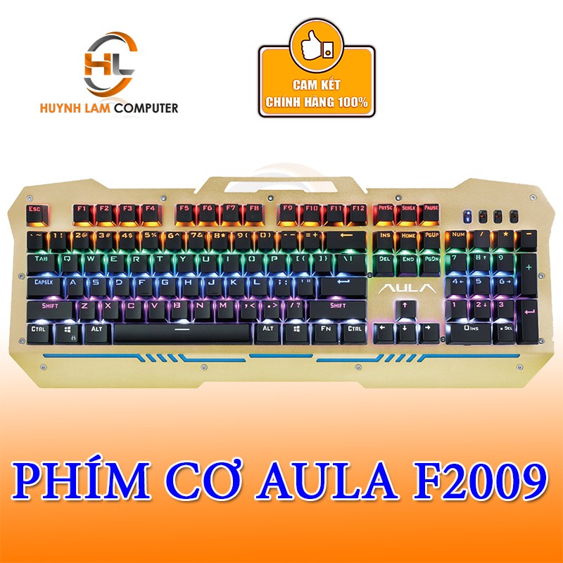 Bàn phím cơ-Bàn phím cơ Aula F2009 Led 7 màu