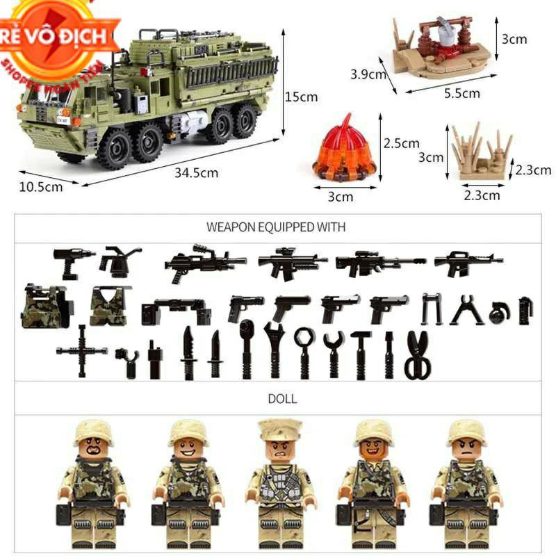 Lego Tank XE TĂNG VẬN TẢI CỠ KHỦNG Xingbao 06014