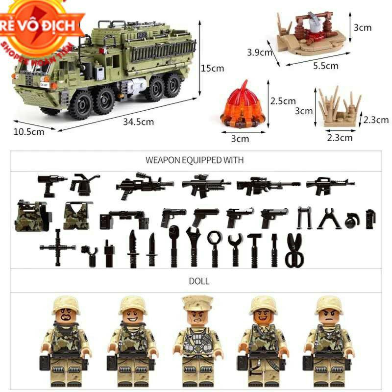 [Mã TOYDEC hoàn 20K xu đơn 50K] [Hàng có sẵn-Xả hàng tăng doanh số] Lego Tank XE TĂNG VẬN TẢI CỠ KHỦNG Xingbao 06014