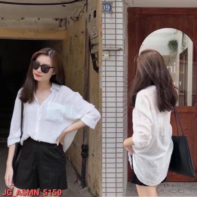 🌟HCM🌟 Áo Sơ Mi Nữ, Áo Sơ Mi From Dài Vải Đủi JG_ASMN_5150