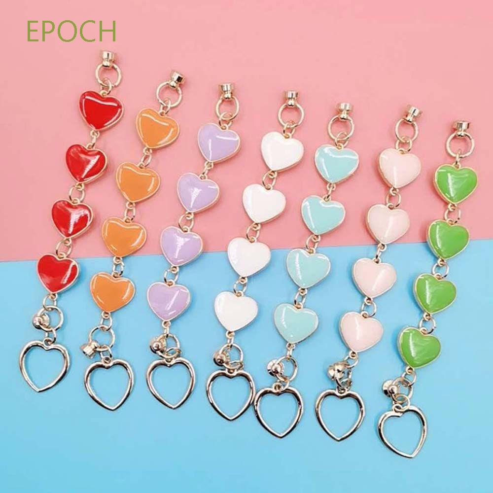 Ốp điện thoại màu kẹo chống mất hình trái tim dễ thương có dây đeo cho nữ DIY