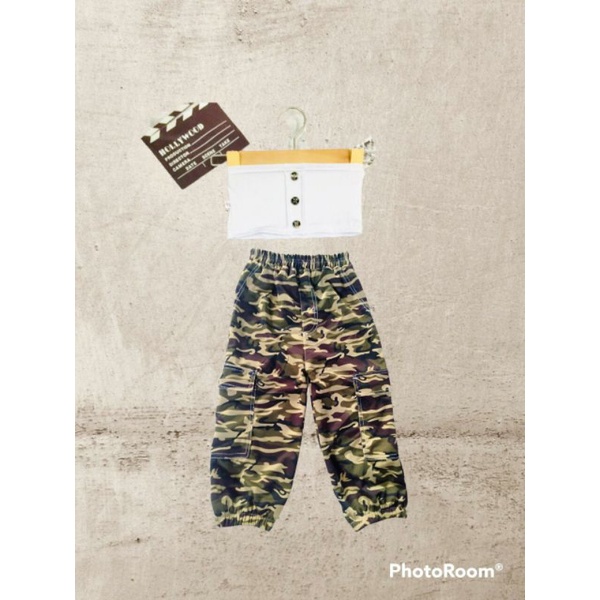 Bộ bé gái - Sét quần túi hộp áo ống thun Cotton mềm giãn size 7 - 21ky