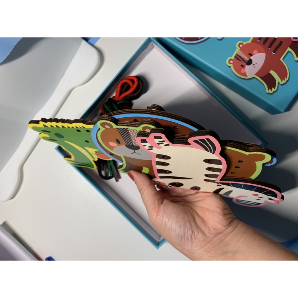 ĐỒ CHƠI GỖ LUỒN DÂY (động vật, hoa quả)