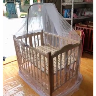 Bộ Mùng Màn Cho Cũi Chống Muỗi Và Khung Treo Màn  Chất Liệu Dày Dặn Dài Cho Bé