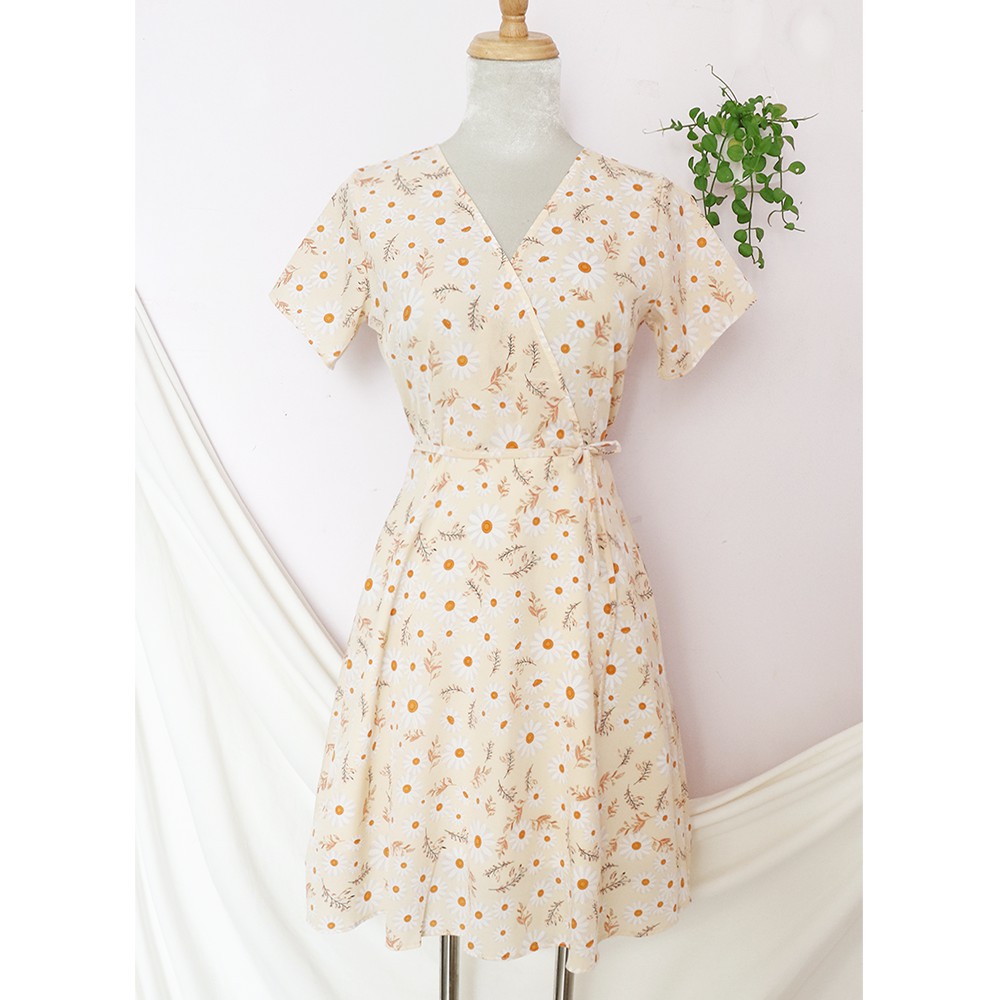 Đầm váy nữ hoa nhí, dáng xoè cổ chữ V xinh xắn, dễ thương RD045 | BigBuy360 - bigbuy360.vn