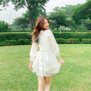 KOOKY HOUSE - MUSE DRESS - Đầm thiết kế dáng xòe thắt eo nhấn nơ phía sau độc đáo