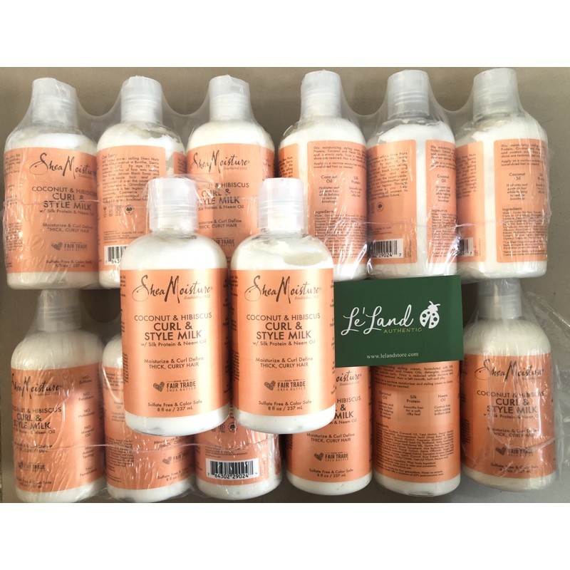 Bill US - Sữa dưỡng giữ nếp tóc uốn Shea Moisture SheaMoisture Coconut &amp; Hibiscus Curl &amp; Style Milk 236ml