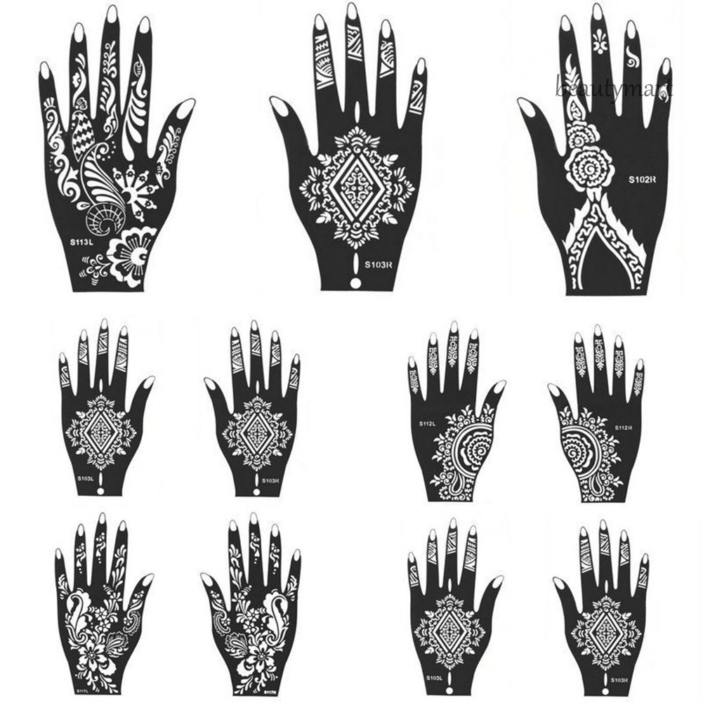 [Hàng mới về] Khuôn dán vẽ hoạ tiết henna phong cách Ấn Độ cho hình xăm tạm thời cho nữ