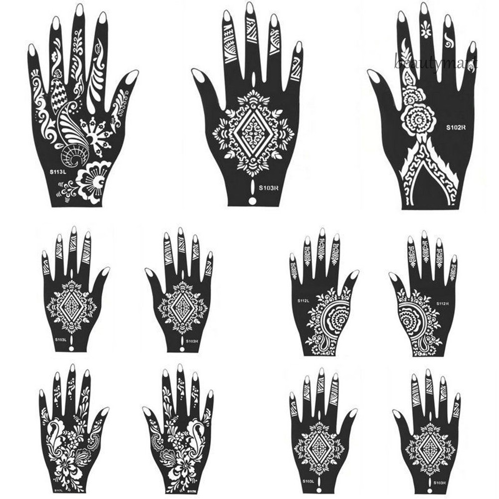 [Hàng mới về] Khuôn dán vẽ hoạ tiết henna phong cách Ấn Độ cho hình xăm tạm thời cho nữ