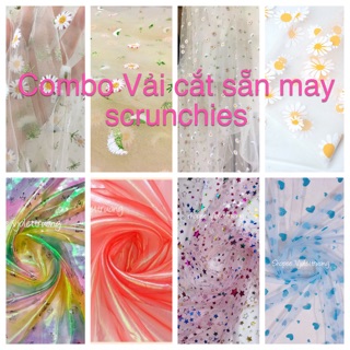 Combo vải cắt sẵn may scrunchies