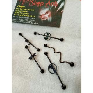 Bông tai xỏ 2 lỗ thép không gỉ