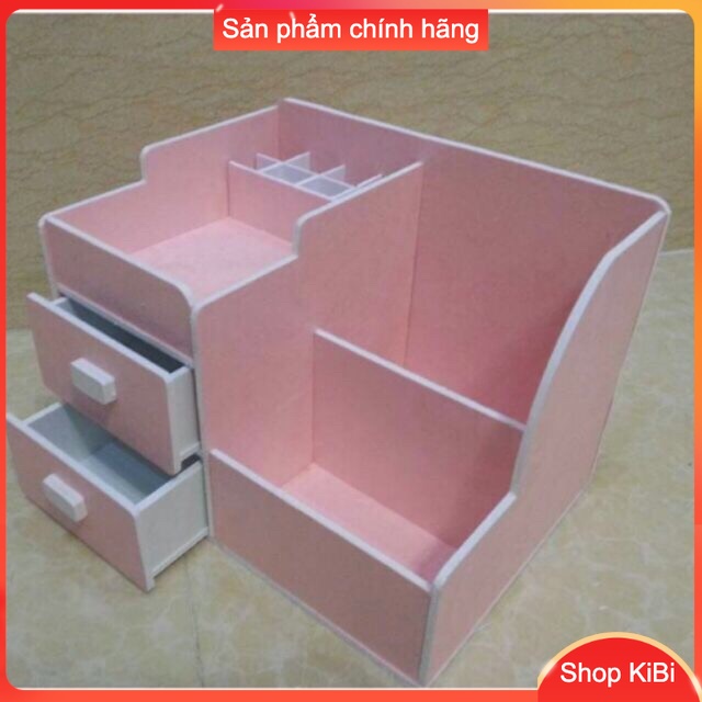 Kệ 2 ngăn hồng đựng mỹ phẩm nước hoa son phấn cho chị em phụ nữ