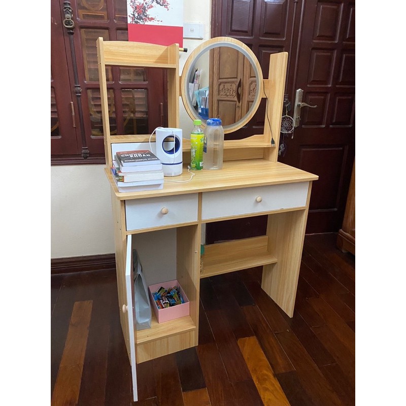 Bàn trang điểm phong cách hiện  đại có đèn lED (tặng kèm ghế nơ) có ảnh thật | BigBuy360 - bigbuy360.vn