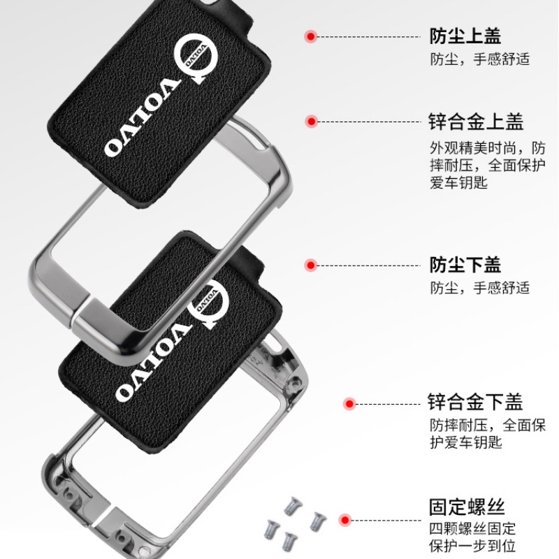 Ốp Chìa Khóa Bằng Hợp Kim Cao Cấp Cho Volvo 22 XC60 S90 XC90 XC40 V90 S60L V40 Volvo